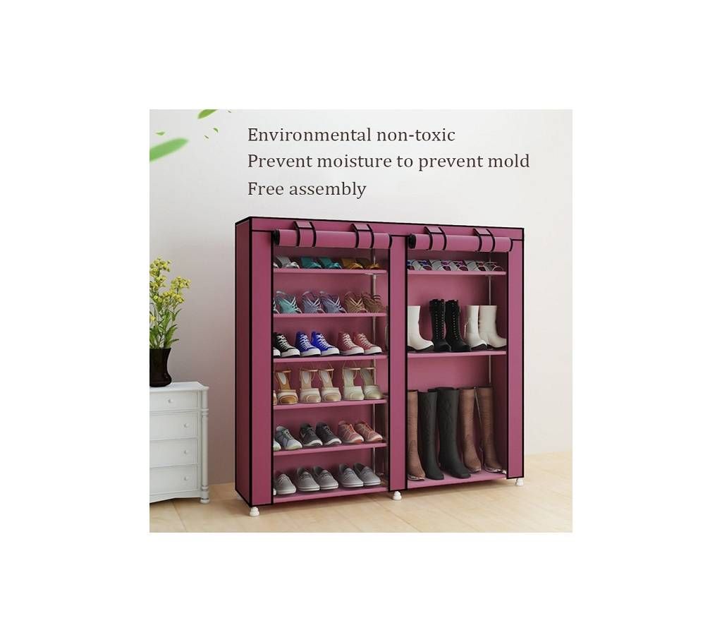 DOUBLE ROW PORTABLE SHOE RACK