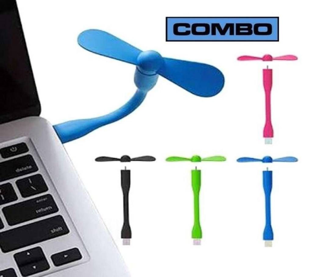 Combo of 4 Multi-color USB Fast Fan