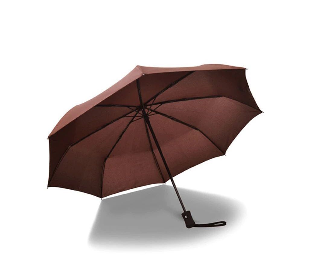 Auto Open Close Windproof Umbrella- Brown