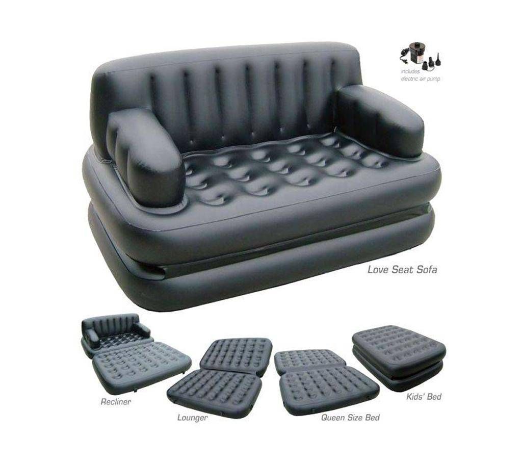 5 in 1 Inflatable Sofa Cum Bed with air mattress 