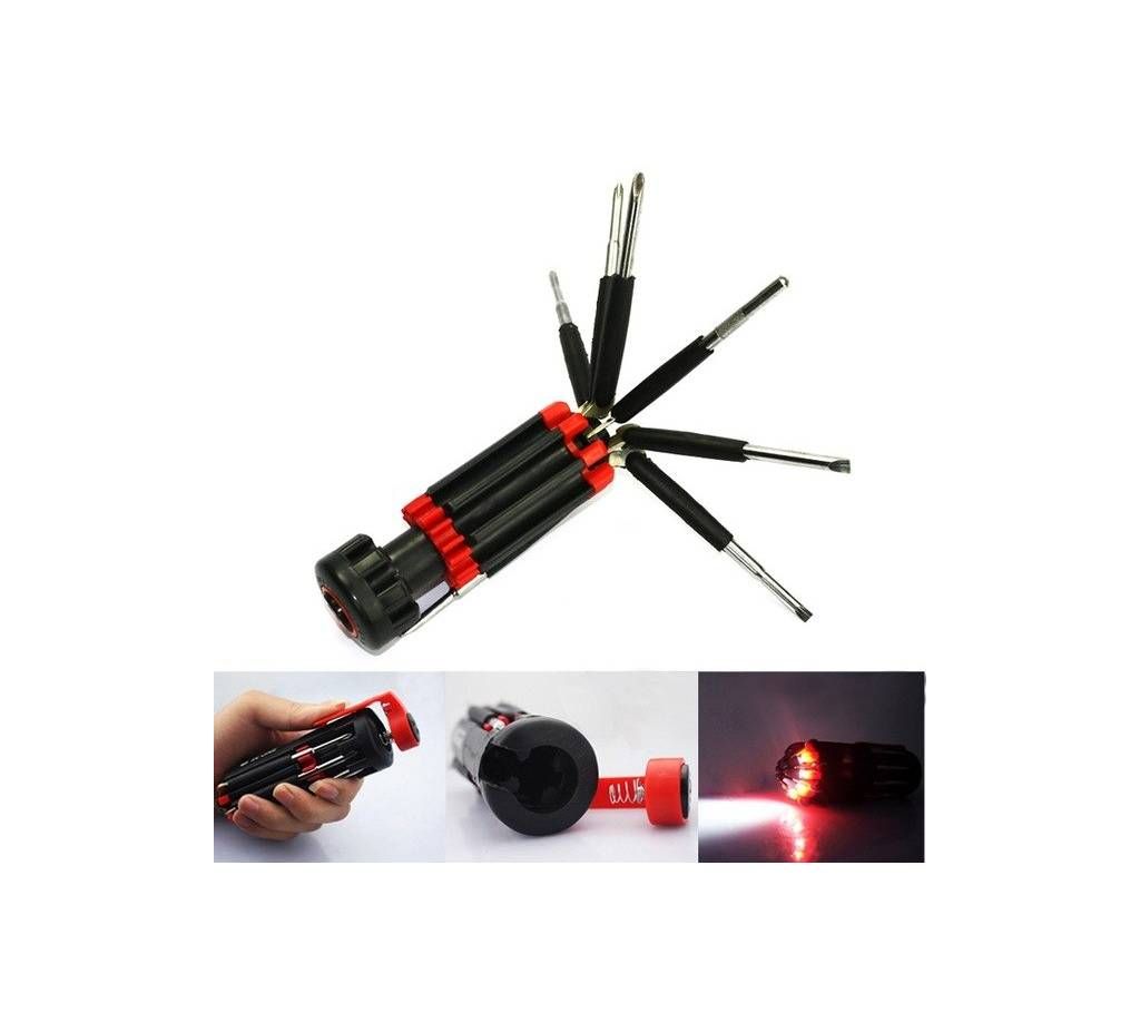 8 in 1 Screwdriver With Flashlight