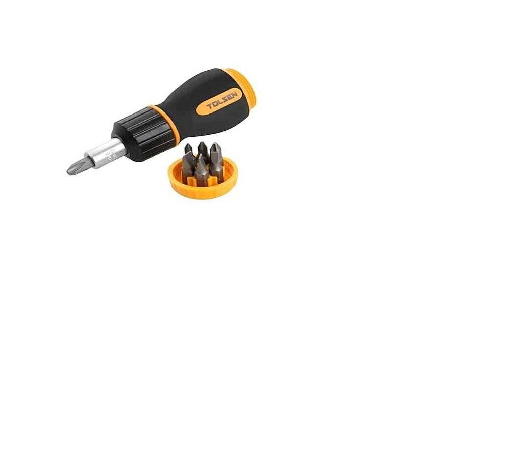 Tolsen 7 In 1 Ratchet Driver - Black and Yellow