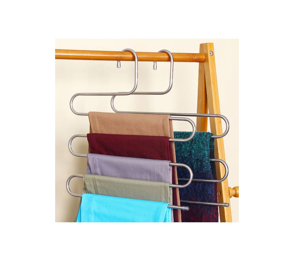 5 Layer Cloth Hanger Silver