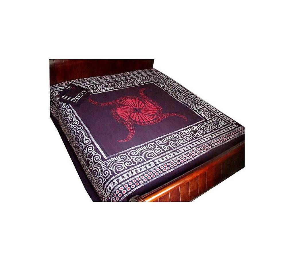 Artefact Purple Batik Cotton Bedsheet - Purple