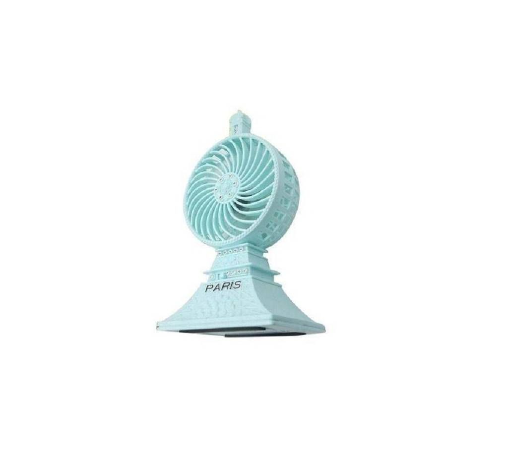 Eiffel Tower Shaped Mini Desktop USB Fan - Turquoise