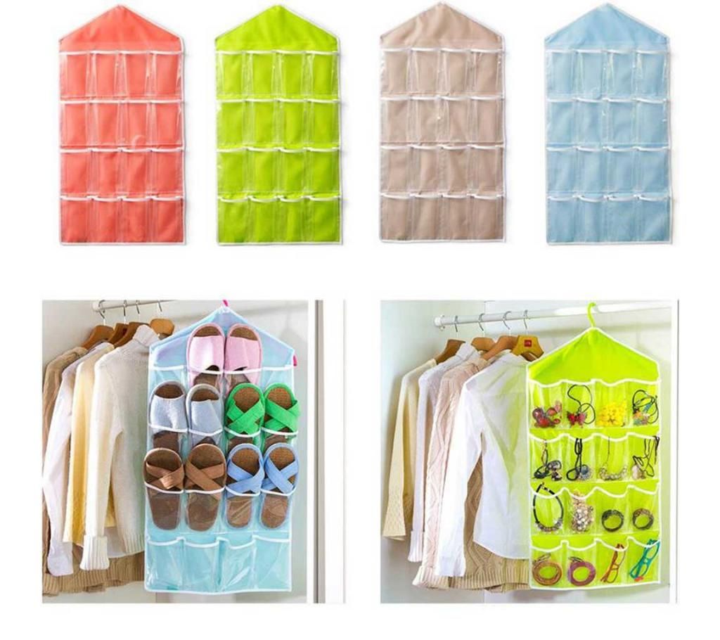 16 Pocket Wall mounted storage rack 1piece 