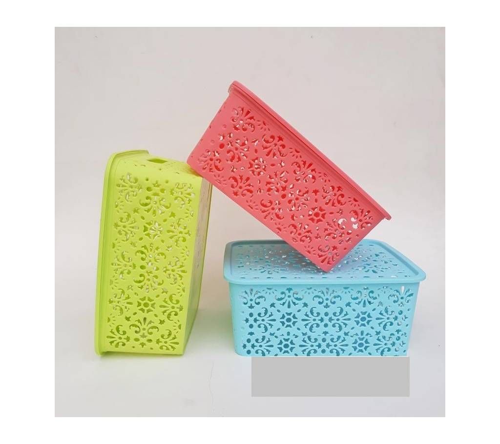 SQUARE BASKET WITH LID