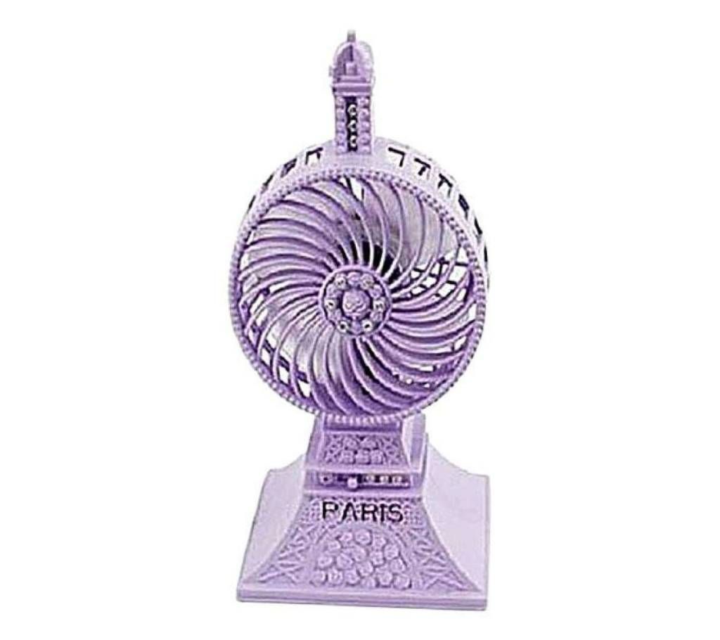 Eiffel Tower Shaped Mini Desktop Portable USB Fan - Violet