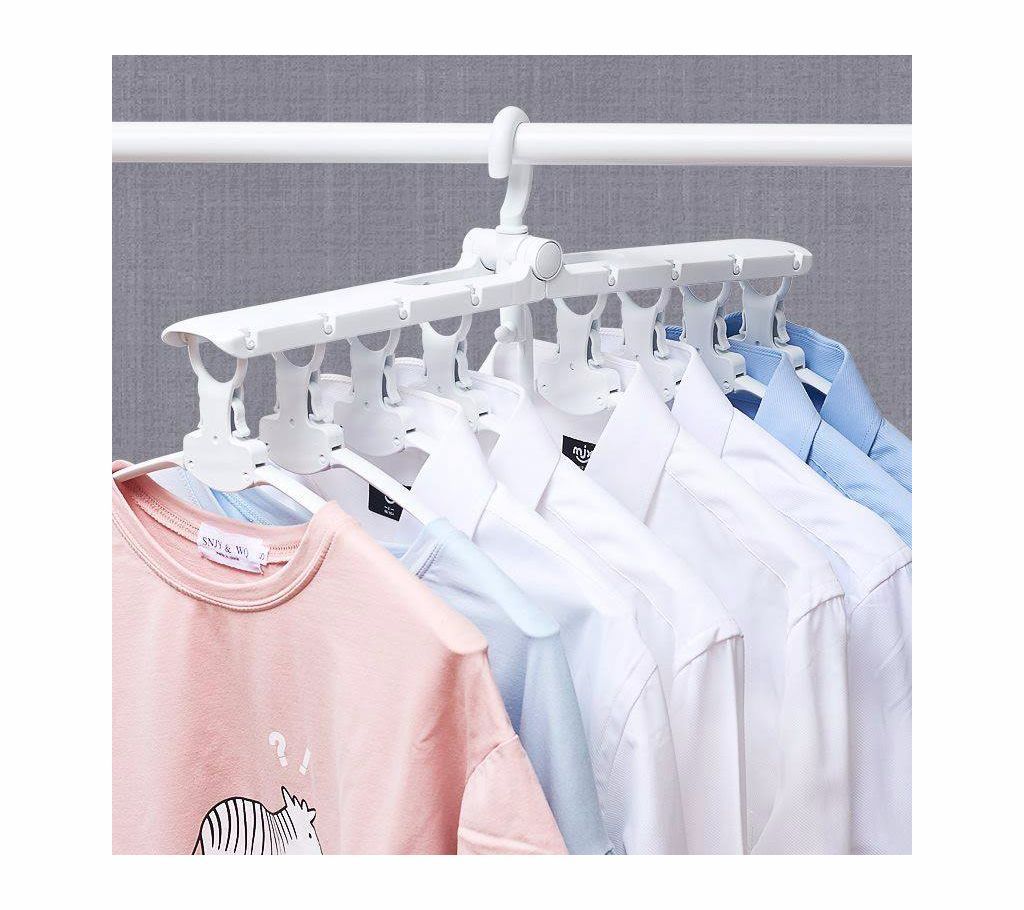 8 In 1 Portable Folding Hangers 360 Degree Rotating Multifunction clothes Hanger magic hangers for clothes 8 ranks set(Code-HS1037)