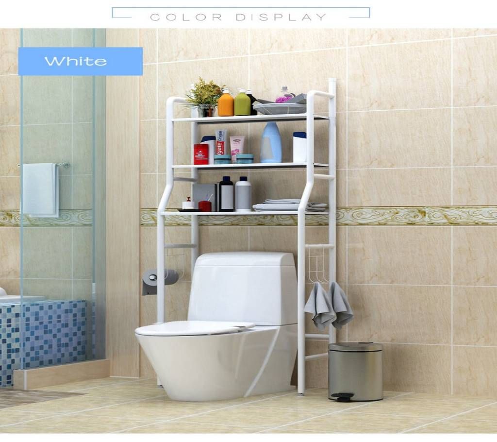 3 Tier Over Toilet Bathroom Storage Rack Shelf Organizer Space Saver -White