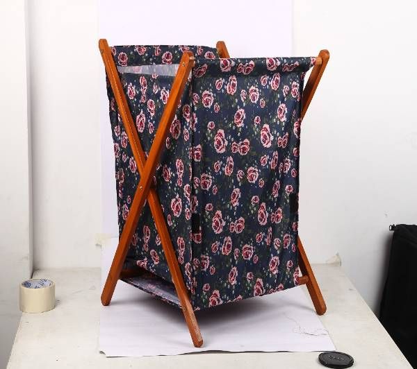 Foldable Wooden Laundry Basket-L-2