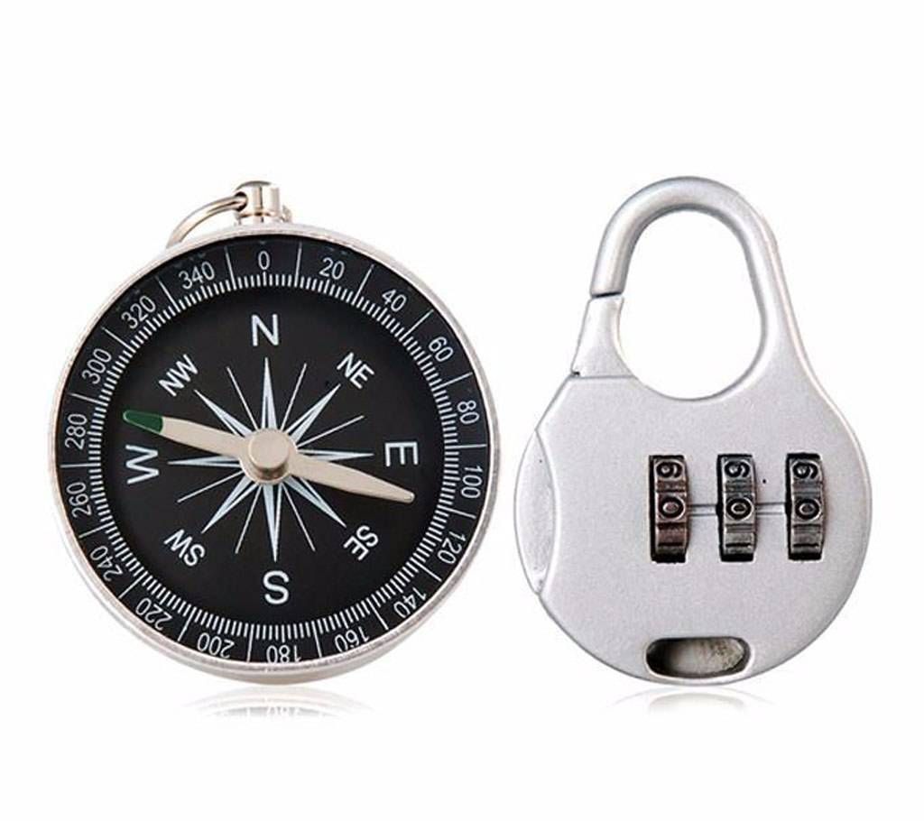 Resetable Combination Pad Lock With Compass