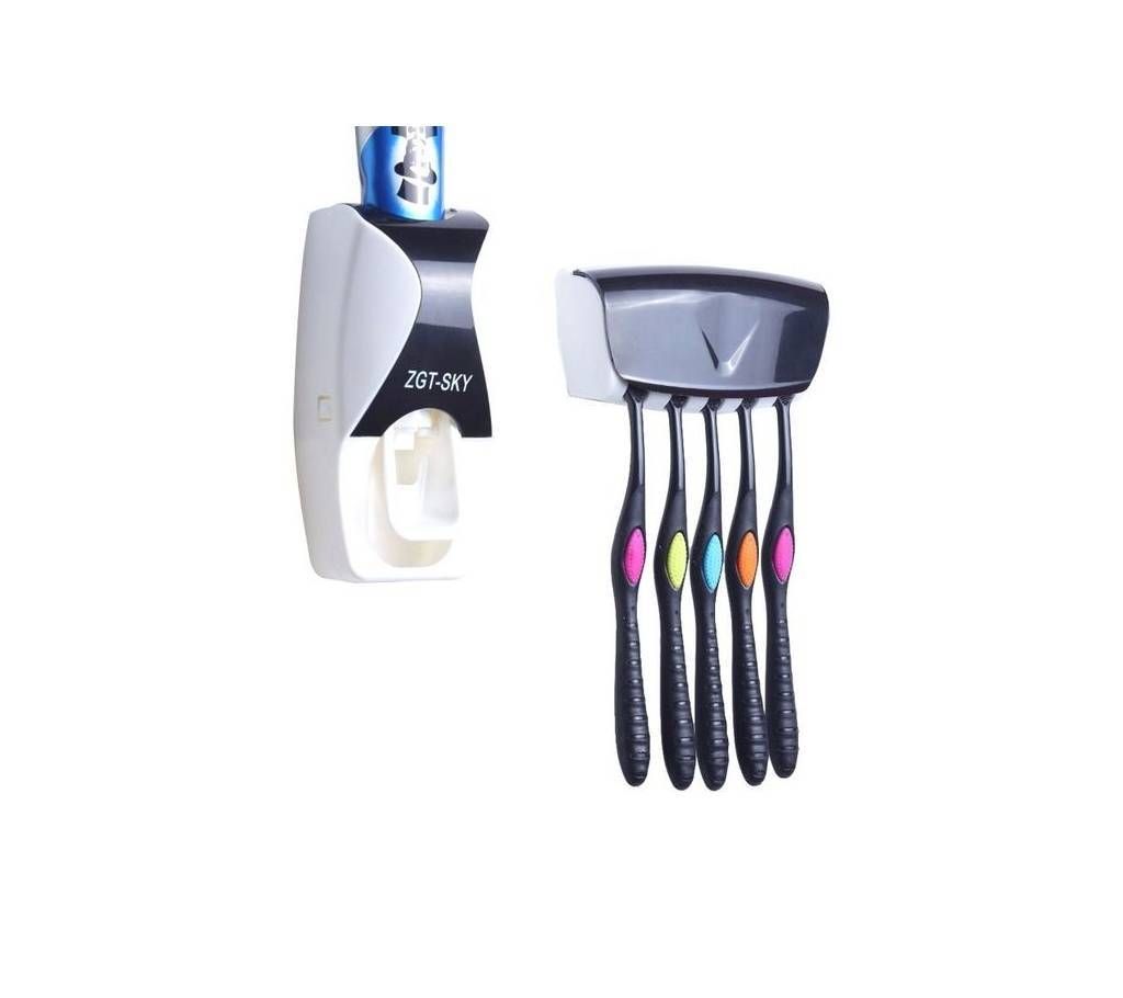 Automatic Toothpaste Dispenser with Toothbrush Holder