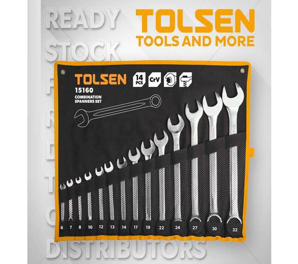 Tolsen 8 Pcs Double Ring Spanners
