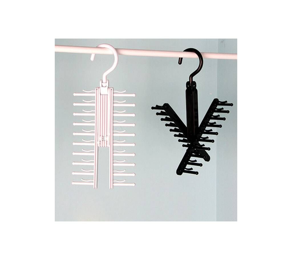 360 Degree Rotating Adjustable Hanger Holder for Tie Rack Belt Scarf Neckties, Multifunctional Closet Organizer