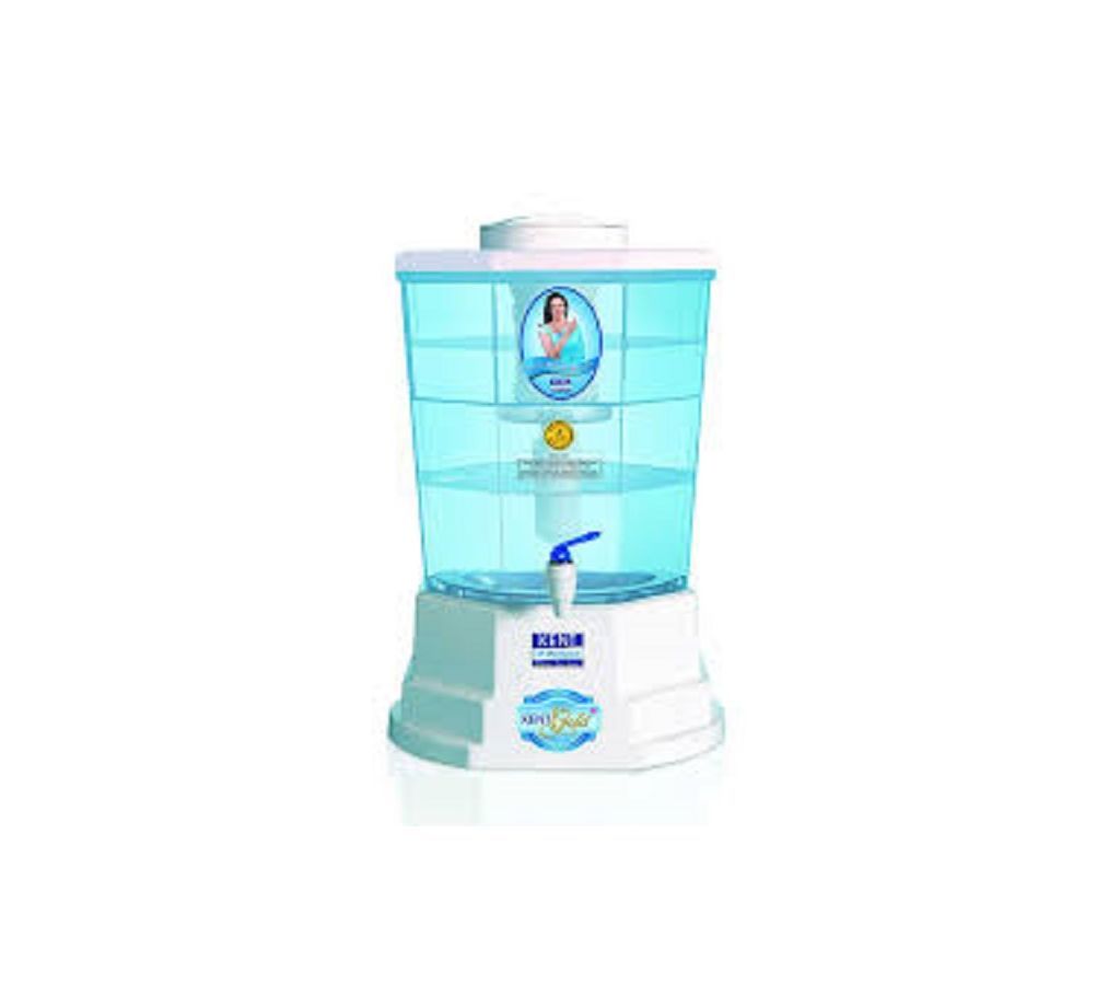 Gold Plus Gravity Based UF Water Purifier 20L - White and Sky Blue