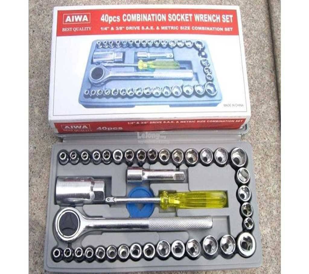 40 Pcs Socket Wrench Sleeve Combination Set With Box
