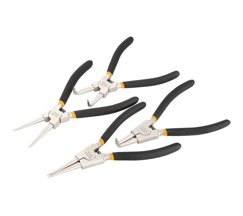 Tolsen 4pcs Internal External Retaining Clips Snap Ring Circlip Pliers Set / 10097