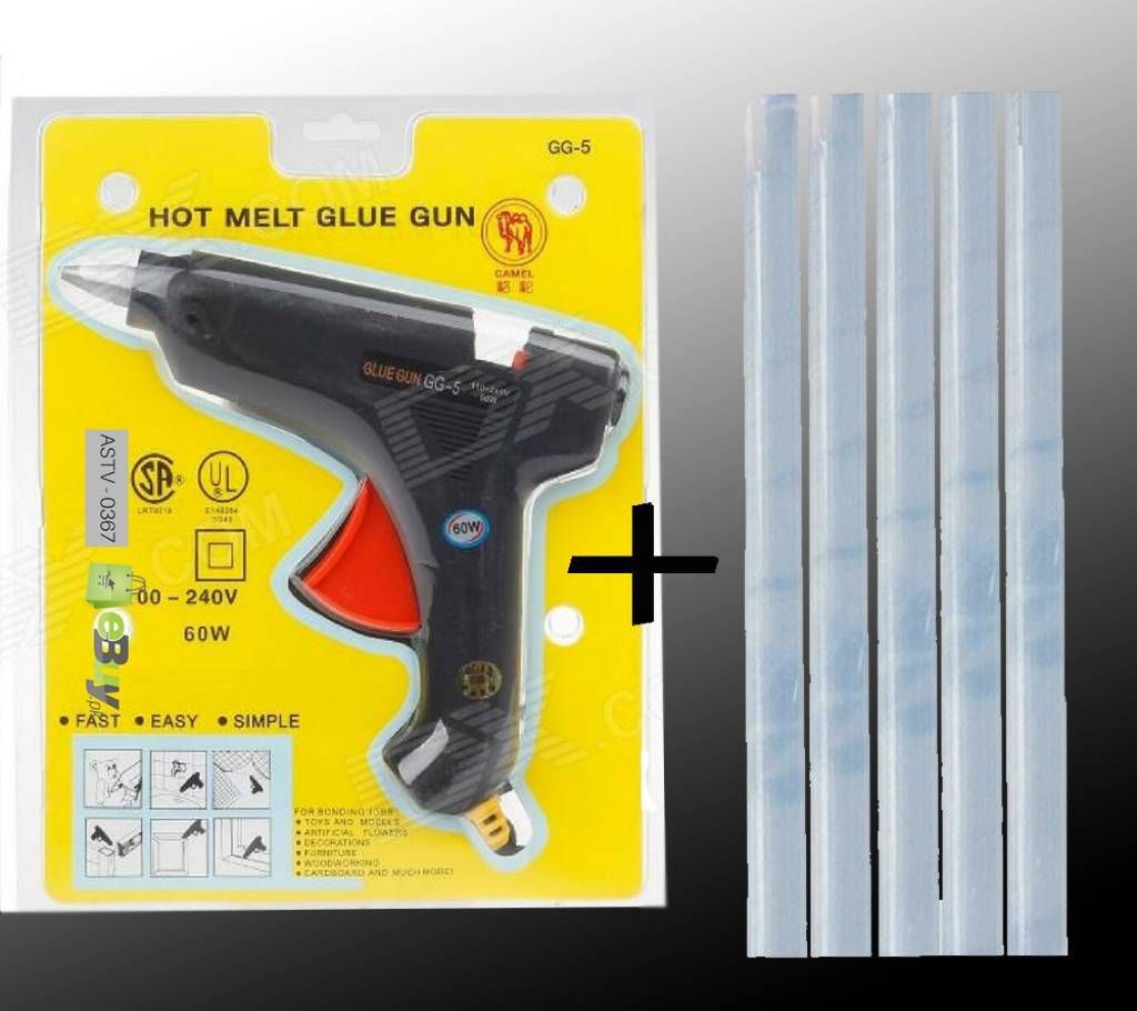 Hot Melt Glue Gun & Glue Gun Stick (5 pcs)