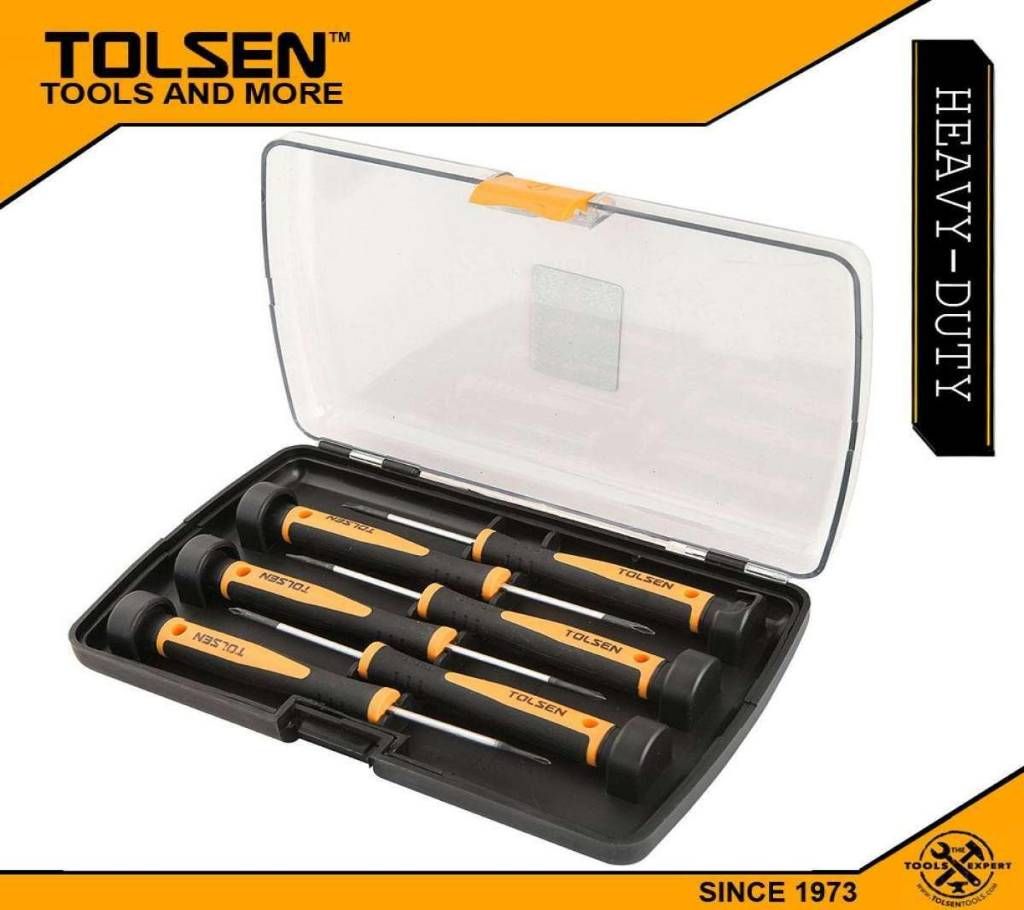 TOLSEN 6Pcs Precision Screwdriver Set (TPR Handle) 20030