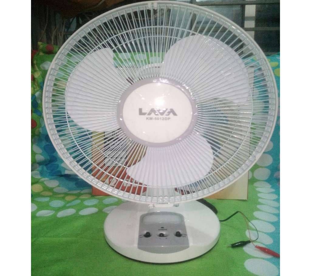 LAVA Solar Battery Powered DC Fan with Light KM-5012DP