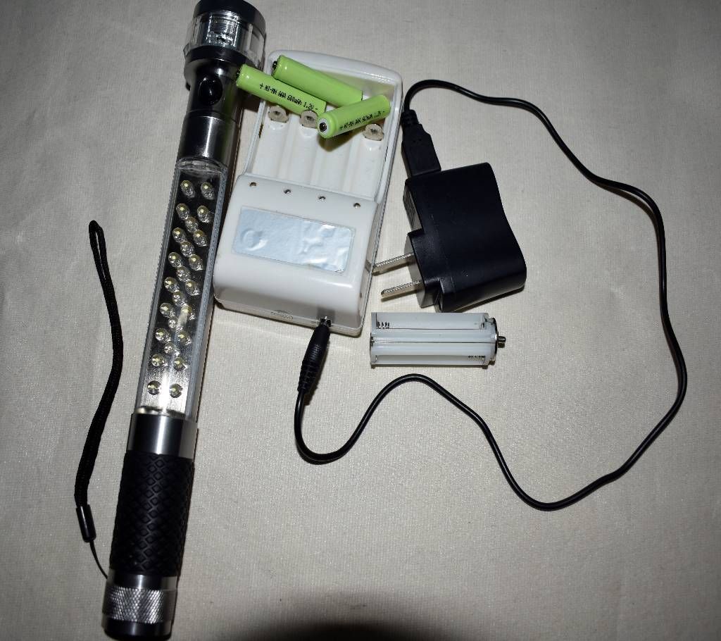 Portable Electric Line LED Torch Light + Battery Charger+ Battery