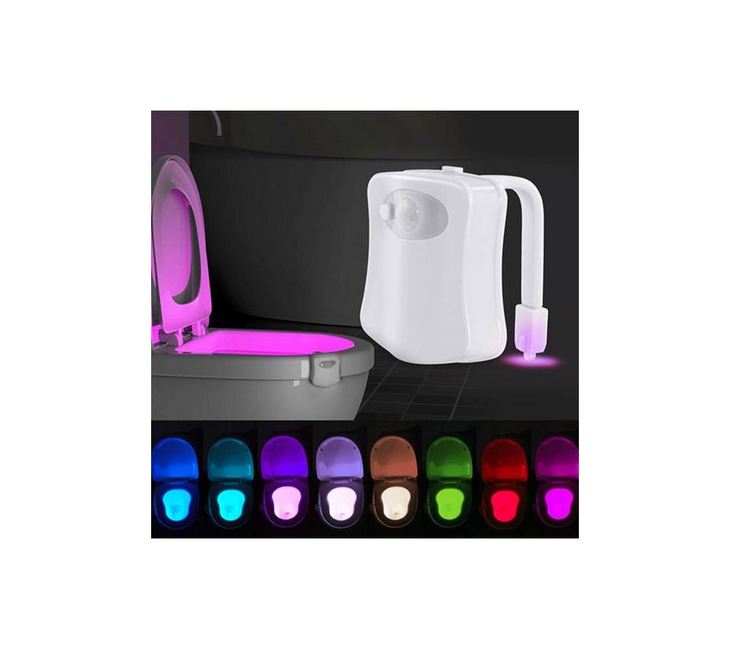 Motion Sensor Toilet Seat Night Light 8 Colors Waterproof