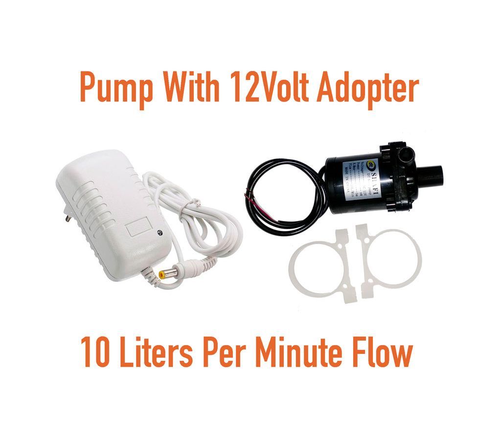 Submarcible Pump With DC 12V 2A Power Supply Adapter, AC 100-240V to DC 12V