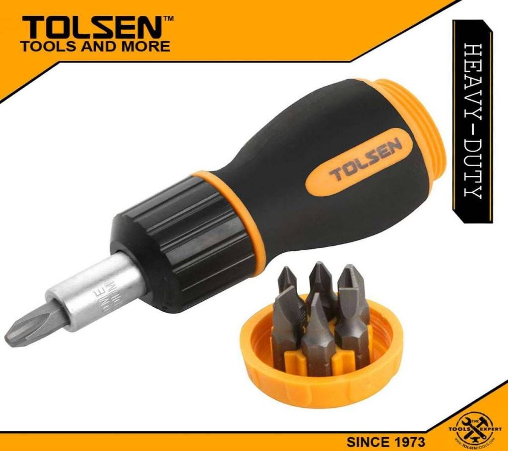 TOLSEN 7 in 1 Ratchet Screwdriver (Philip & Flat) 20033
