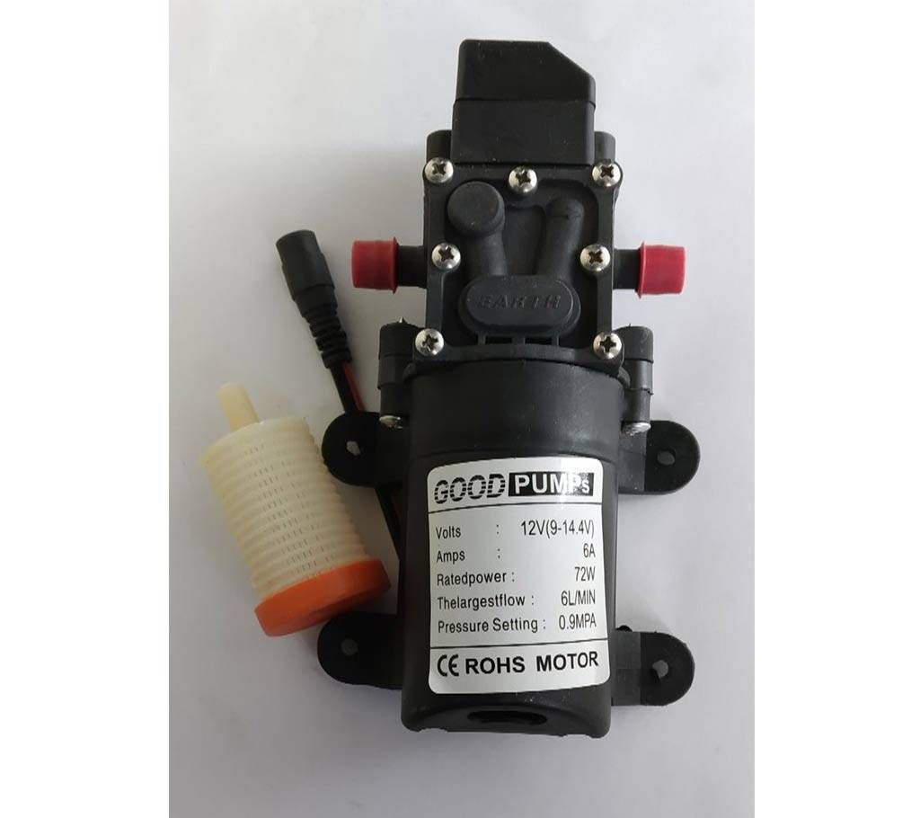 DC12V 72W 6L/Min Miniature High Pressure Water Pump With Pump