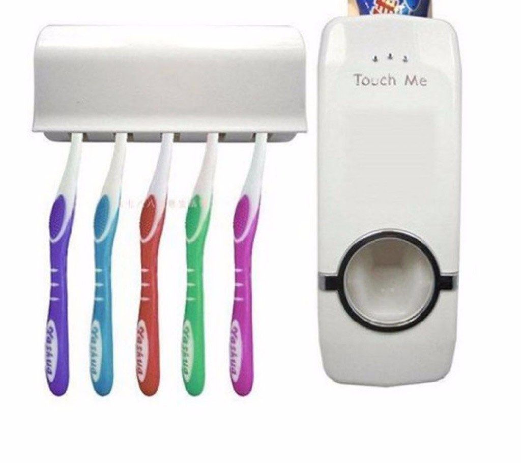 Automatic Tooth Paste Dispenser & Brush Holder 