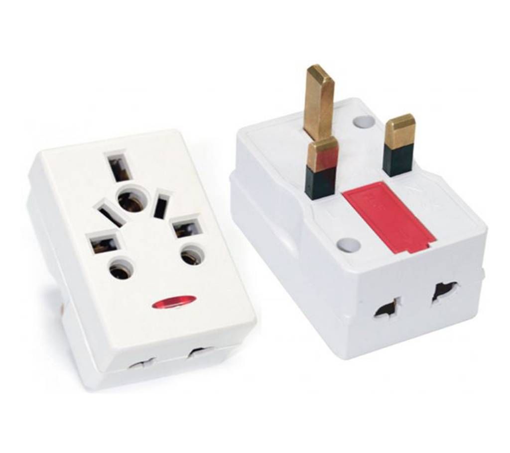 AC Travel Converter (3 pin to 3 Way) Socket