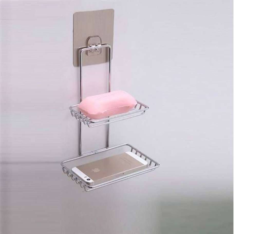Stainless Steel Double Layers Soap Shelf Hanger