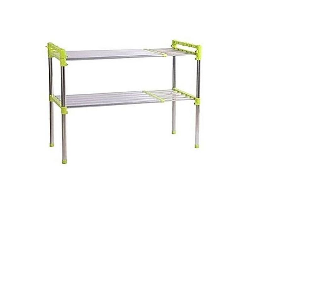 2-Tier Multifunctional Storage Rack - Green and Silver