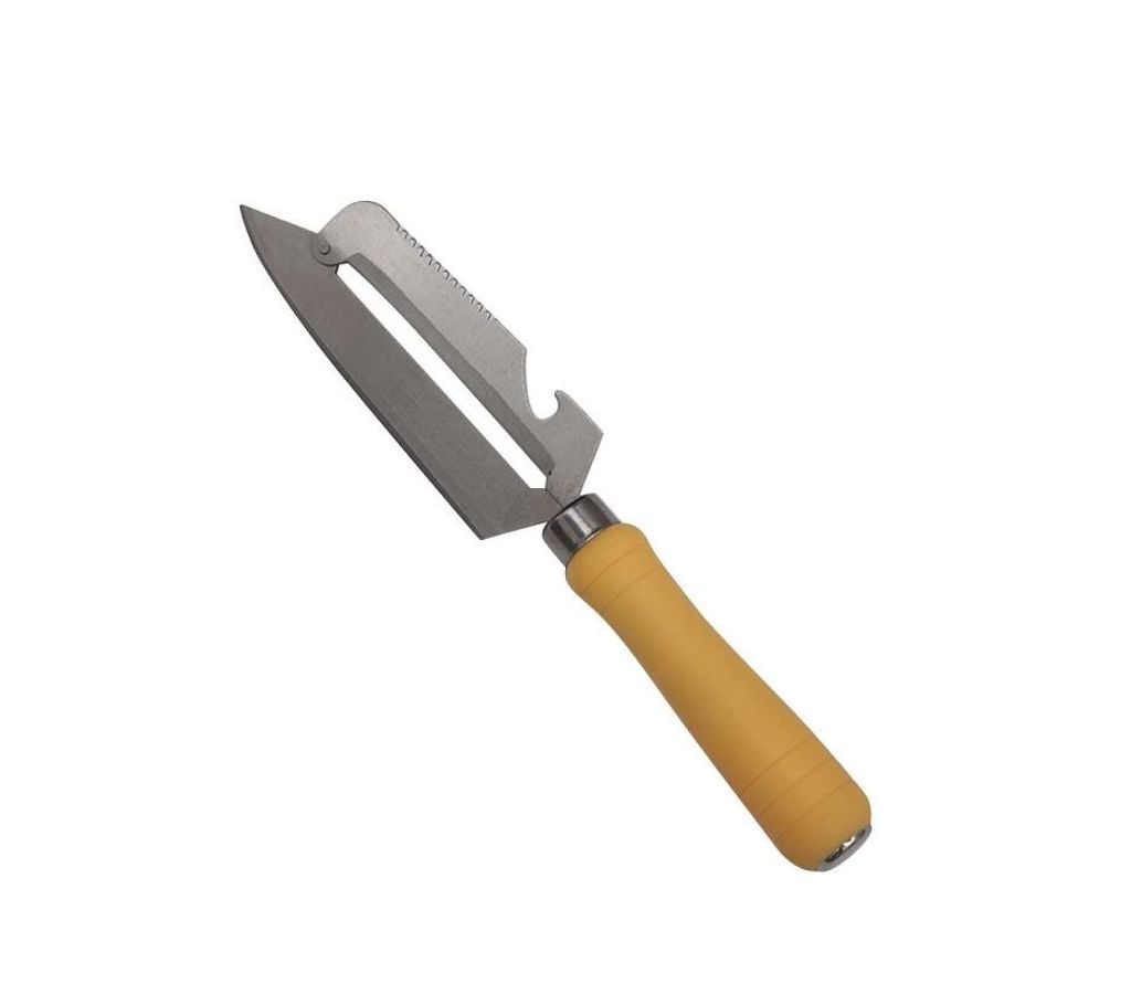 Silver and Yellow Stainless Steel Knife