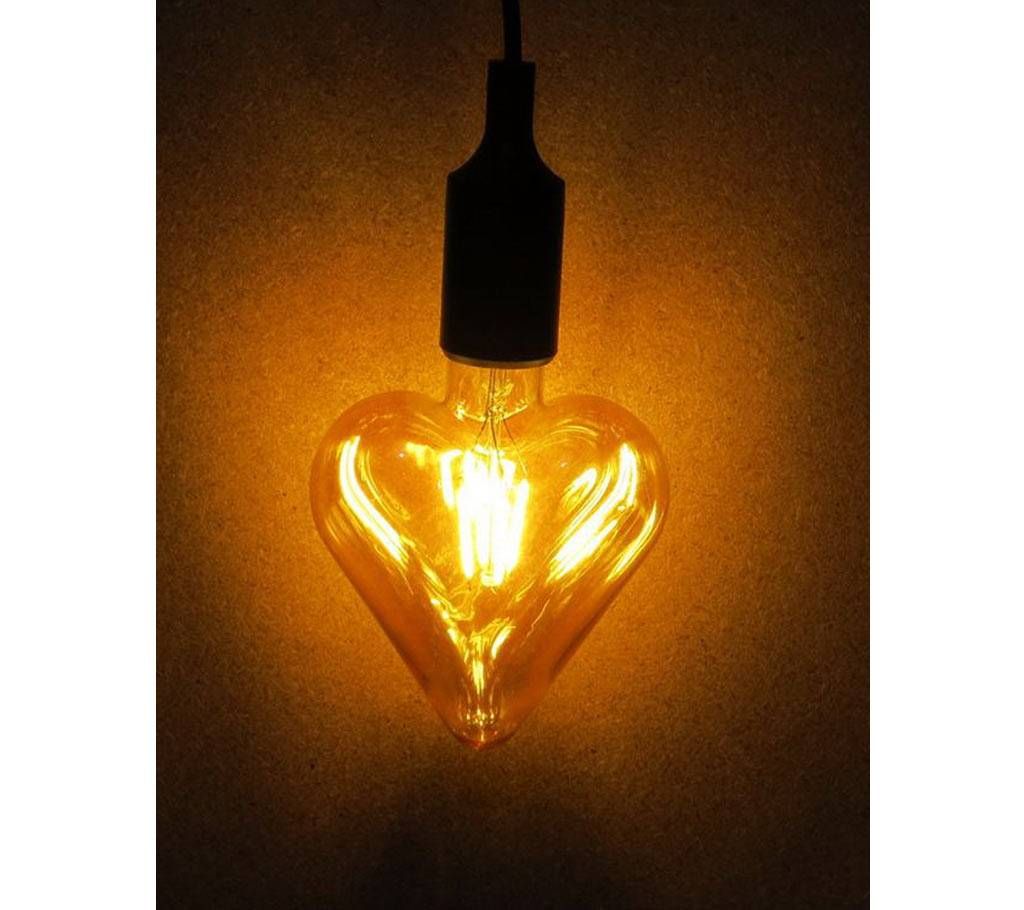 Antique Edison Light with Holder- Heart Shape