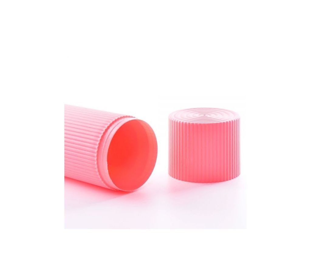 PORTABLE CANDY COLOR STRIPES PATTERN TOOTHBRUSH TOOTHPASTE HOLDER STORAGE BOX FOR TRAVELING PINK code(SU675)