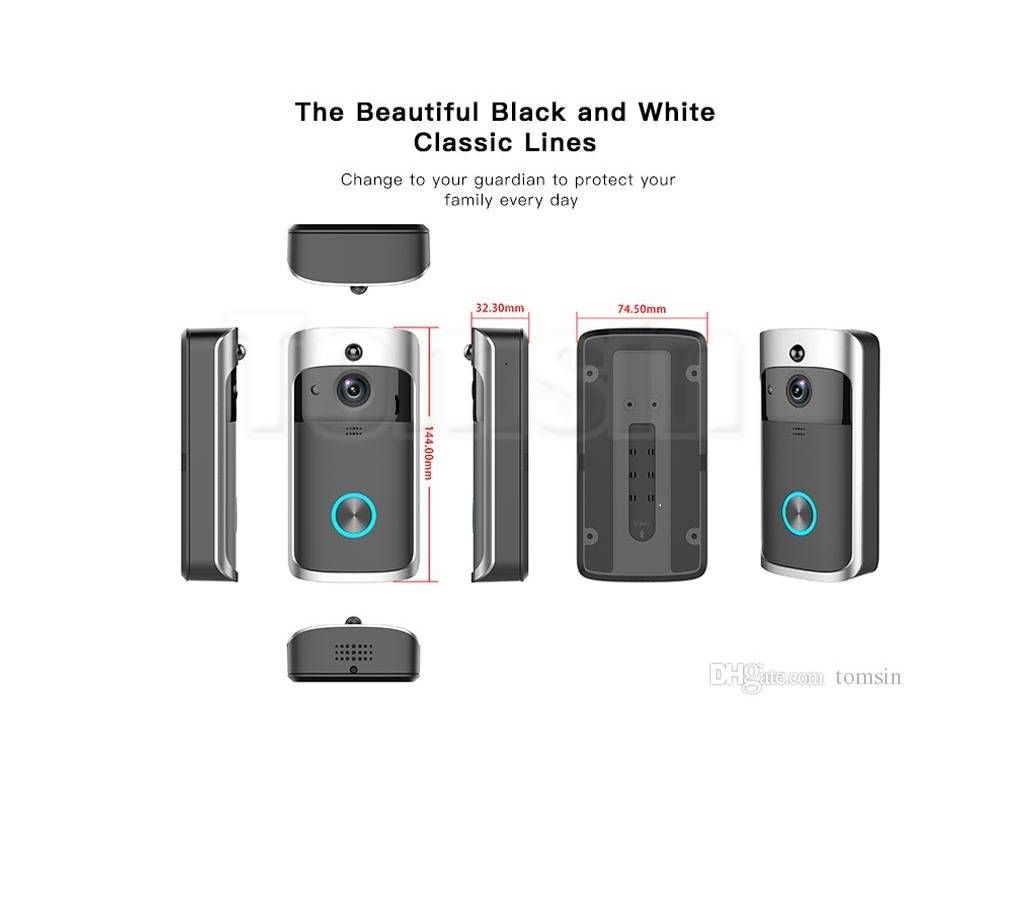 Home Security Wireless WiFi Video Camera Doorbell With Plug-in Chime 8G Smart Guard