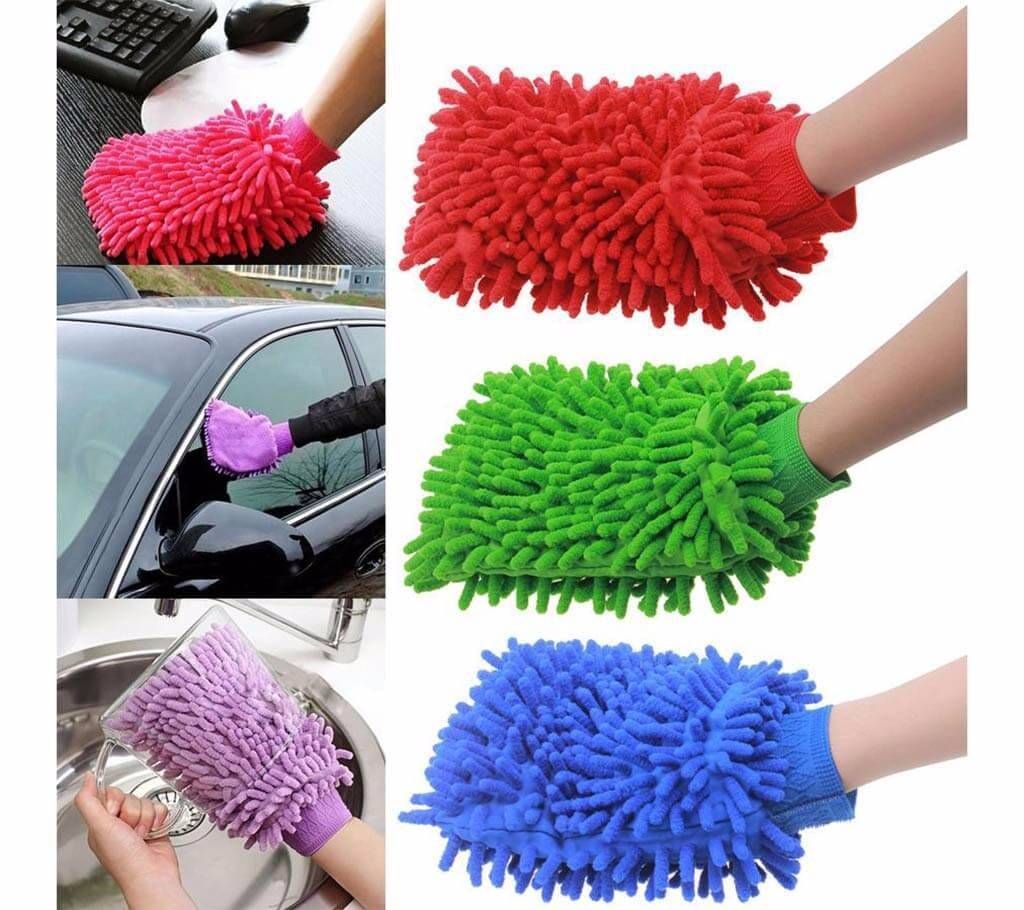 Micro fiber dust cleaning gloves- 1 pc 