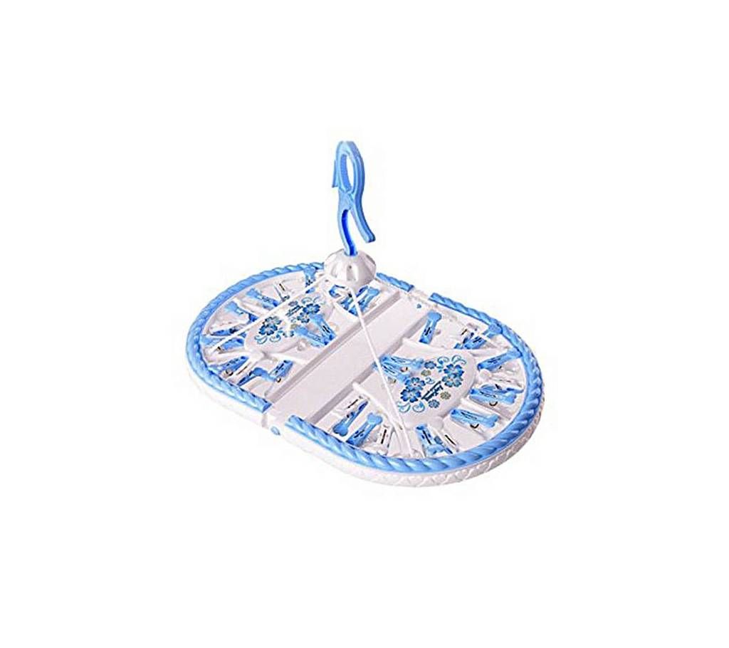 Plastic Clip Hanger for Baby Cloth - Blue and White