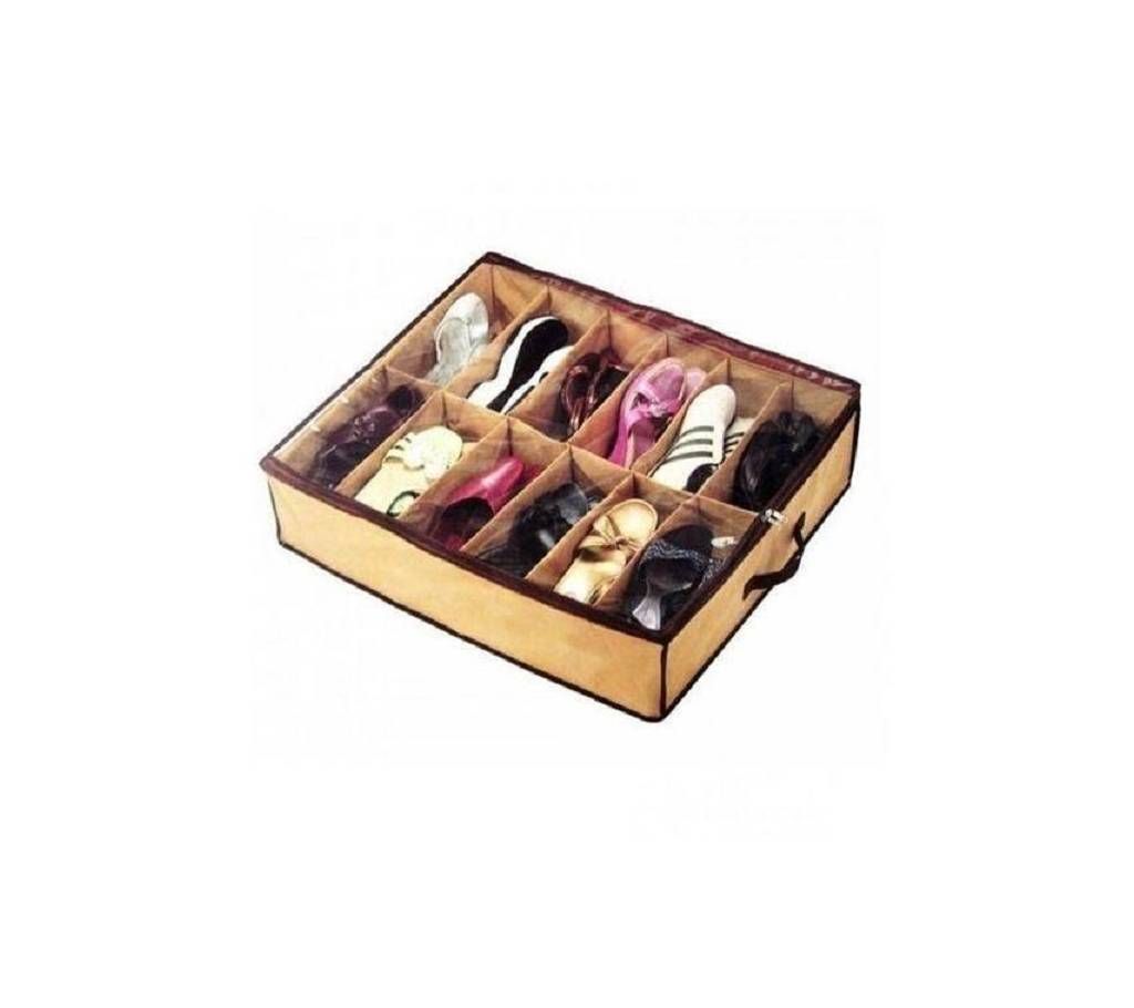 Shoes Under Space Saving Shoe Organizer - Brown