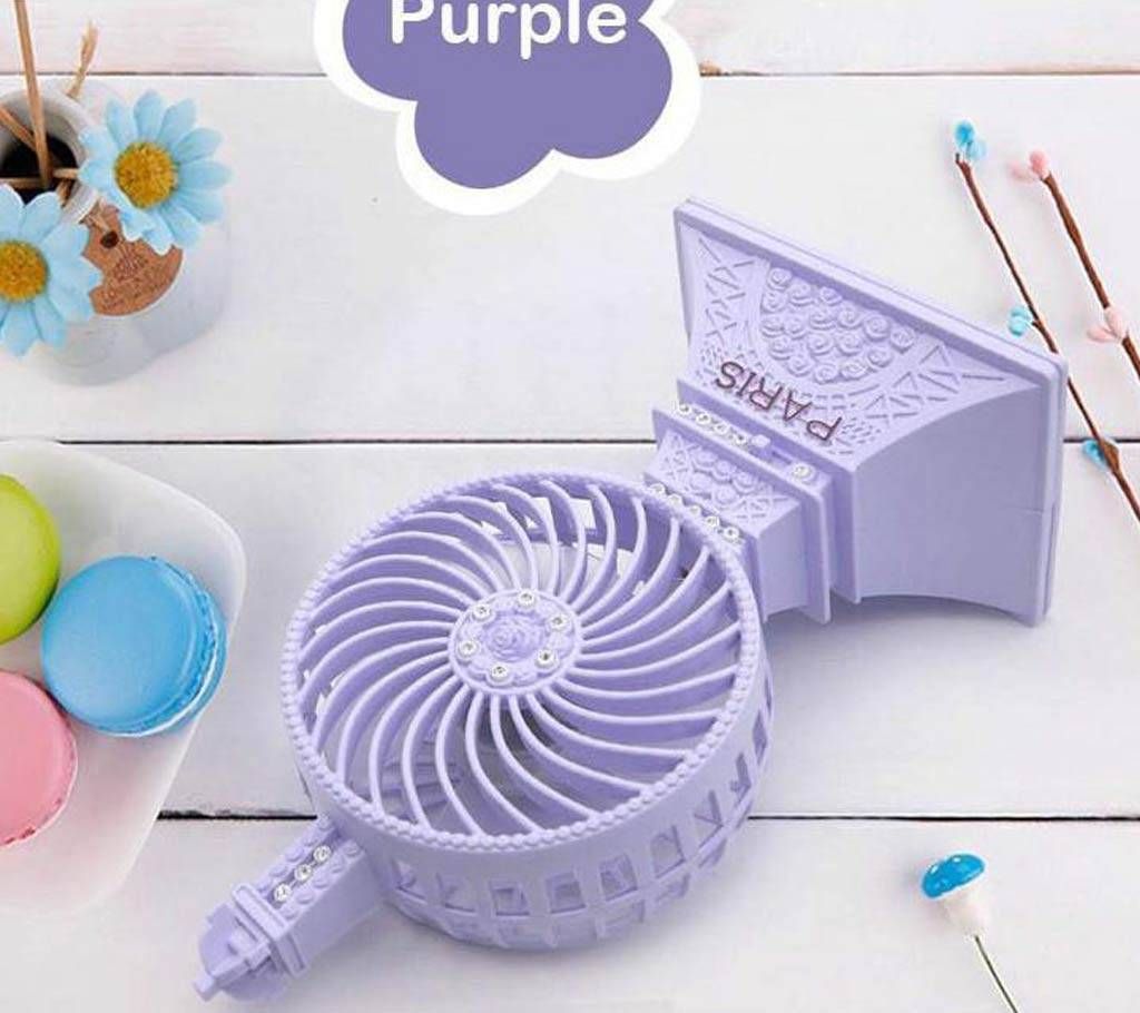 Purple Color Paris Design Desktop USB Mini Fan