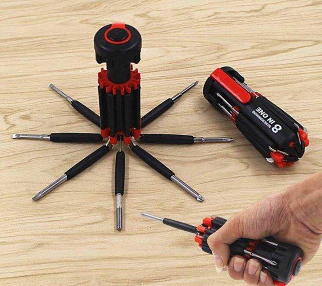8 in 1 multi screw driver & torch 