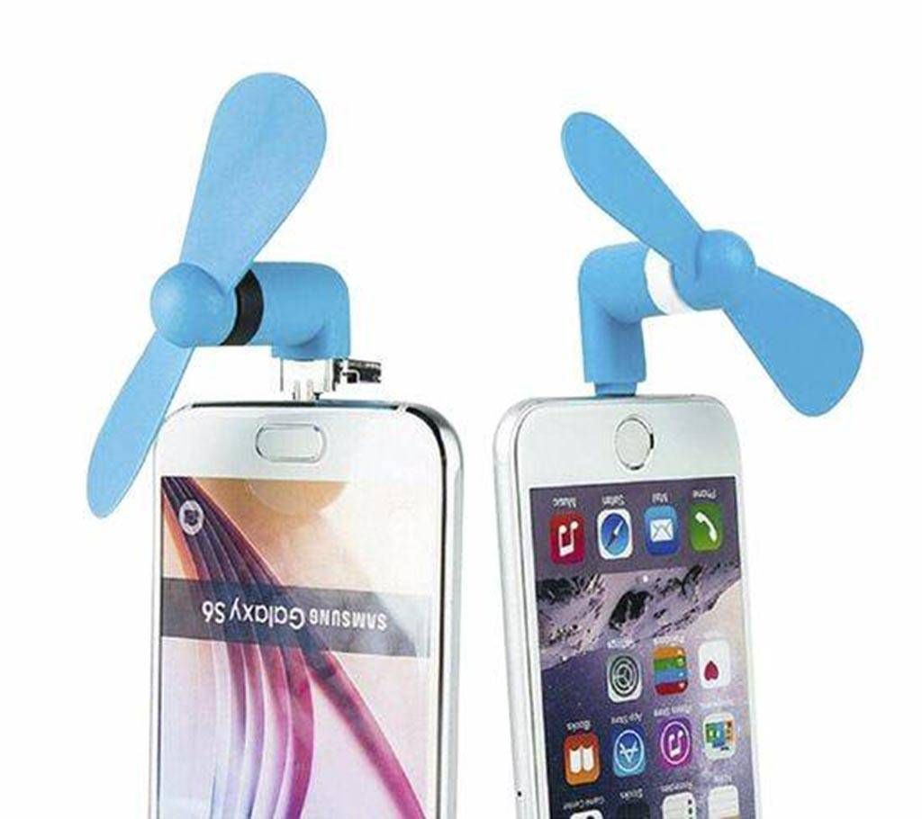 Micro USB and USB Mini Fan - Blue ( 1 piece)