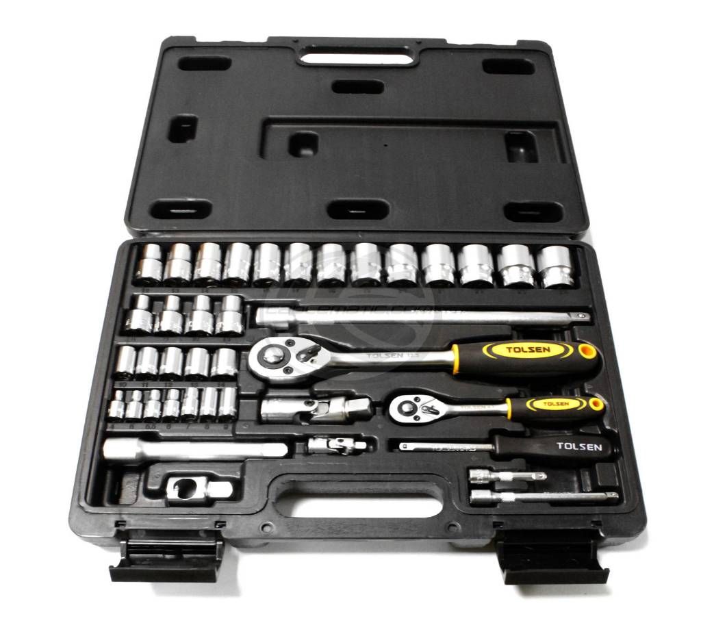Tolsen 39 Pcs 1/4" & 1/2" Socket Set