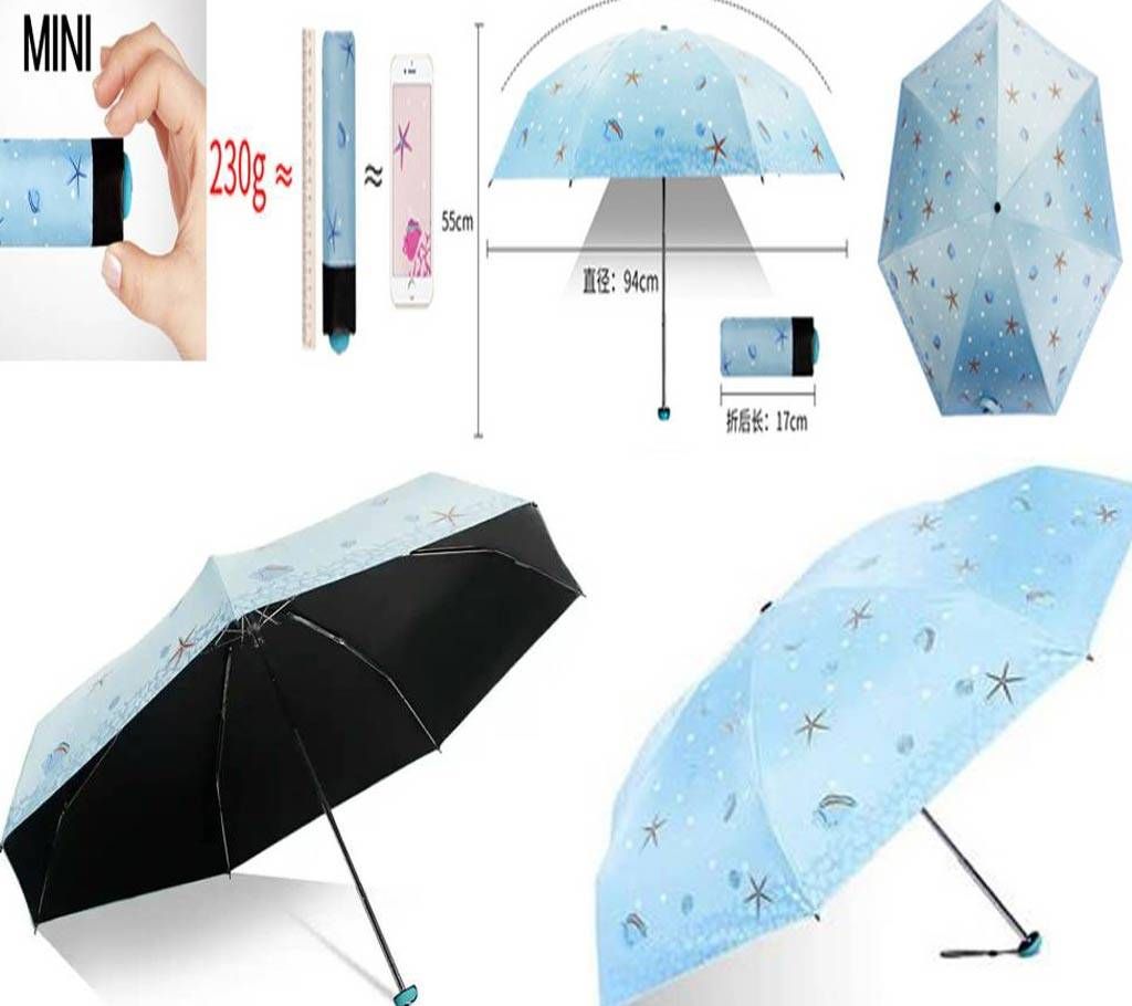 Authentic Paradise Ultra Light Mini Pocket 5 Fold Umbrella Sun-Rain Dual Protection