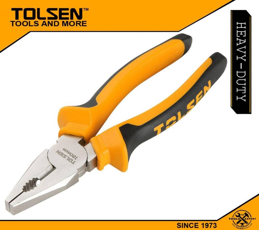 TOLSEN Combination Pliers 7" (180mm) TPR Handle 10001
