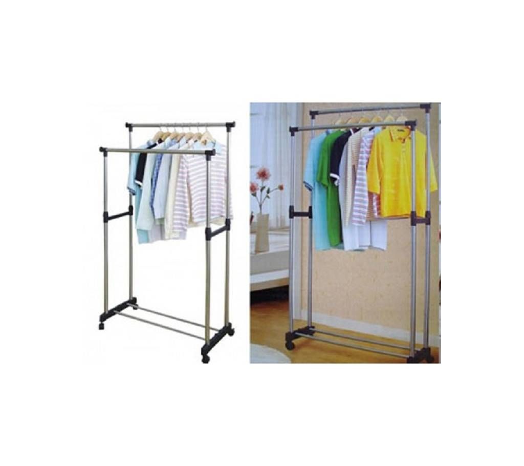 Double Pole Telescopic Clothes Rack