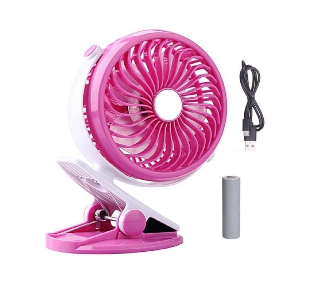 ML-F168 Rechargeable USB Clip Mini Fan (Pink)