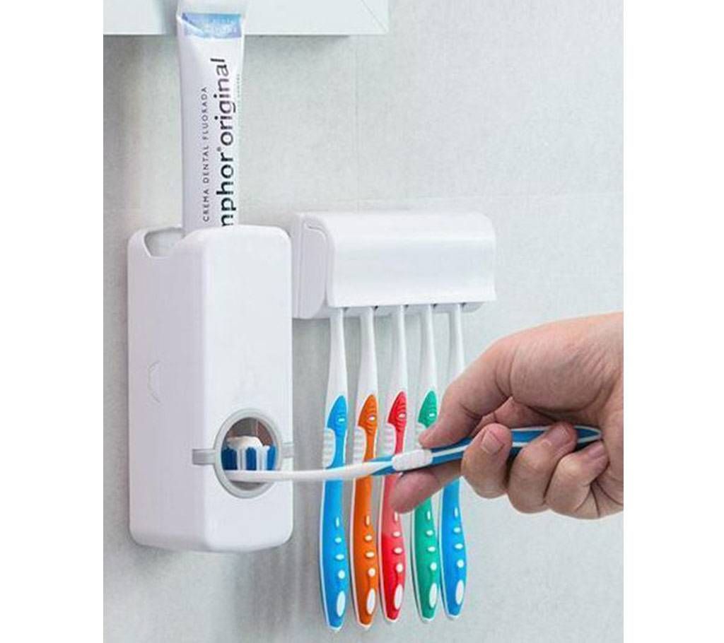 Automatic Toothpaste Dispenser and Brush Holder Set